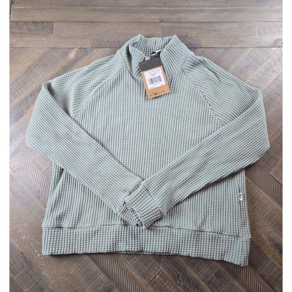 The North Face Womens Waffle Knit Mock Neck Sweater Slate Moss NF0A5GMZ Medium